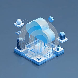 Cloud with circuit patterns