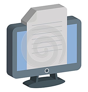 Cloud Document Isolated Vector Icon Editable