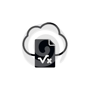 cloud, document, math\'s, online training icon. Simple glyph, flat vector of Online traning icons for UI and UX, website or mobile