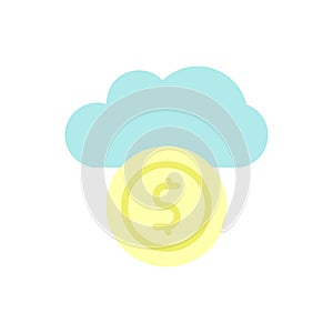 Cloud, dollar icon. Simple color vector elements of internet storage icons for ui and ux, website or mobile application