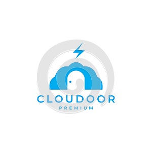 Cloud door sky logo design