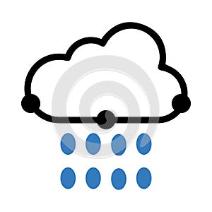 Cloud, dot, weather, rain, cloud rain drop icon
