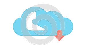 Cloud with down arrow icon, cloud download service, vector design Generative AI