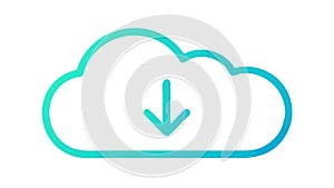 Cloud Download Arrow Icon, Data Digital Transfer, vector design Generative AI