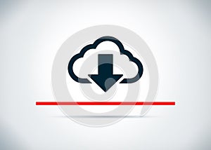 Cloud download icon abstract flat background design illustration