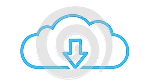 Cloud Download Icon, Data Storage and Digital Access, vector design Generative AI