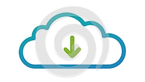Cloud Download Icon: Data Storage & Retrieval, vector design Generative AI