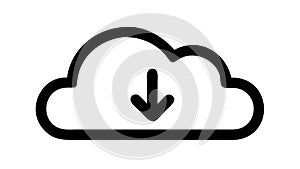 Cloud Download Icon: Data Transfer Flat Design, vector design Generative AI