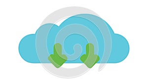 Cloud Download Icon, Data Transfer and Storage, vector design Generative AI