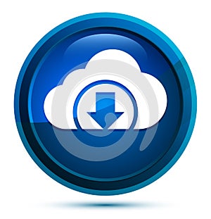 Cloud download icon elegant blue round button illustration