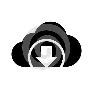 Cloud download icon flat vector illustration design