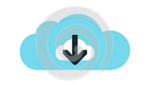 Cloud Download Icon Vector for Digital Data Transfer, vector design Generative AI
