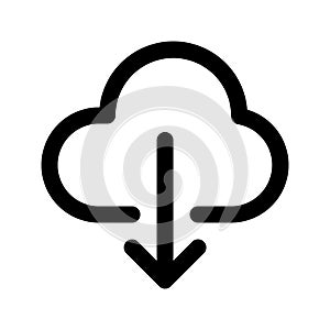 cloud download icon vector isolated on white background