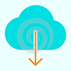 Cloud Download Icon. Vector Simple Minimal 96x96 Pictogram