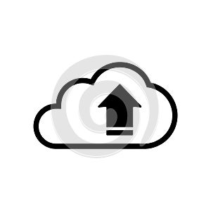 Cloud download icon on white background