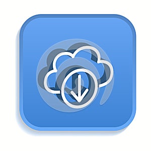 Cloud download isometric icon for graphic and web design in 3d style.