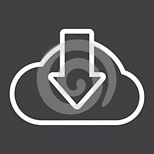 Cloud download line icon, seo and website
