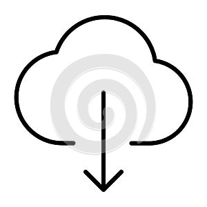 Cloud Download Line Icon. Vector Simple Minimal 96x96 Pictogram