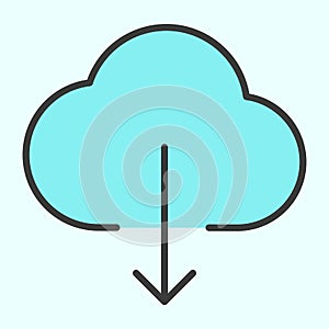 Cloud Download Line Icon. Vector Simple Minimal 96x96 Pictogram