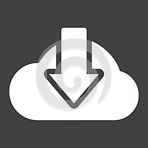 Cloud download solid icon, seo and website
