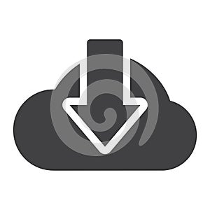 Cloud download solid icon, seo and website