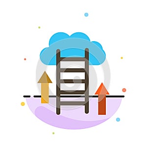 Cloud, Download, Upload, Data, Server Abstract Flat Color Icon Template