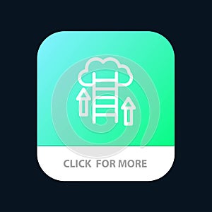 Cloud, Download, Upload, Data, Server Mobile App Button. Android and IOS Line Version