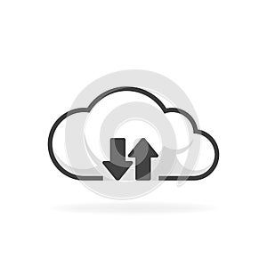 Cloud download and upload icon. Backup vector illustration