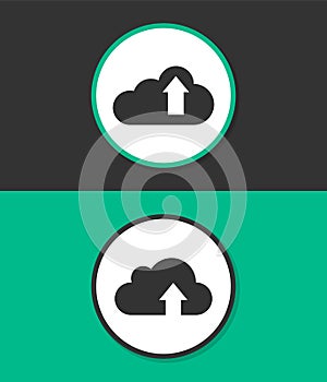 Cloud download simple vector icon on white background.