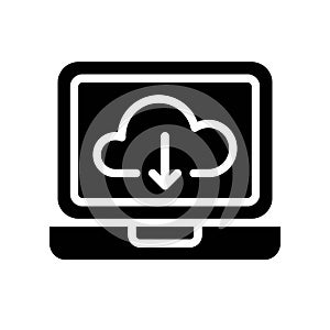Cloud download vector, Social media solid style icon