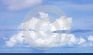 Cloud dropping rain in the ocean.