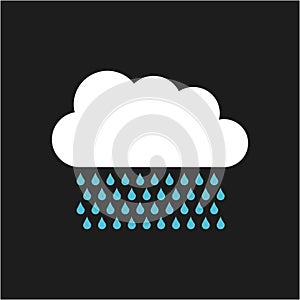Cloud with drops rain isolated icon