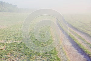 Cloud of dust on atv race track