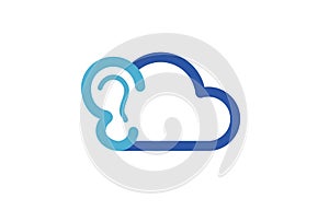 Cloud Ear Logo Design Illustration