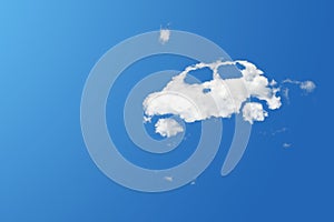 Cloud eco car on blue sky
