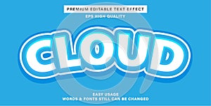 cloud editable text effect style