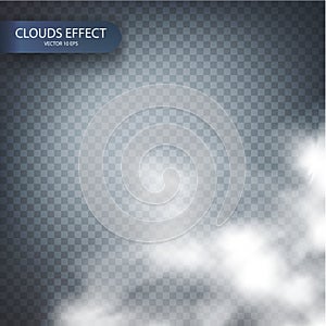 Cloud effect on a transparent vector background realistic photo