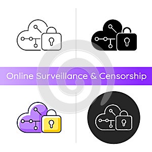 Cloud encryption icon