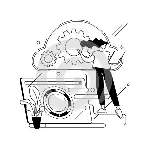 Cloud engineering abstract concept vector illustration.