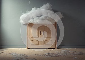 Cloud entered through an closed door photo