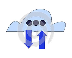 Cloud exchange 2D cartoon object