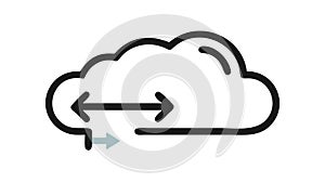 Cloud Exchange Icon: Data Flow Flat Design, vector design Generative AI