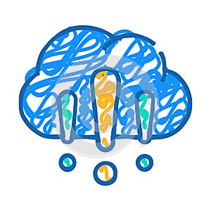 cloud exclamation marks icon doodle illustration