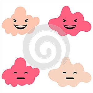 Cloud with face. Clouds collection. clouds. smiling face of clouds