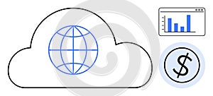 Cloud Computing with Global Connectivity, Financial Growth, and Data Analytics Visualization