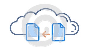 Cloud File Transfer: Document Upload and Download, vector design Generative AI