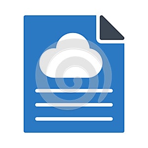 Cloud file glyph color vector icon