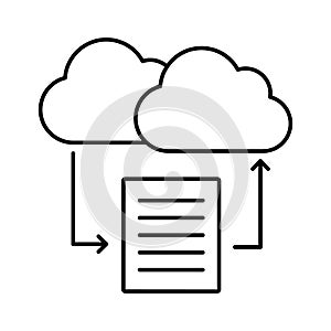 Cloud files Line Vector icon which can easily modify or edit