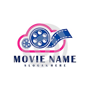 Cloud Film logo design concept vector. Cinema illustration design