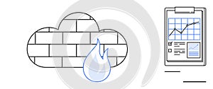 Cloud Firewall and Data Analytics Concept with Security and Performance Chart